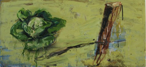 Dieter Krieg, o.T., Salat / Zaun, 1988/89