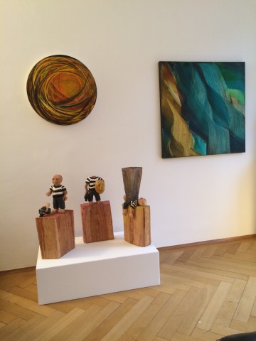 Arbeiten von Isa Dahl und Daniel Wagenblast aus der Ausstellung im Jahr 2015.